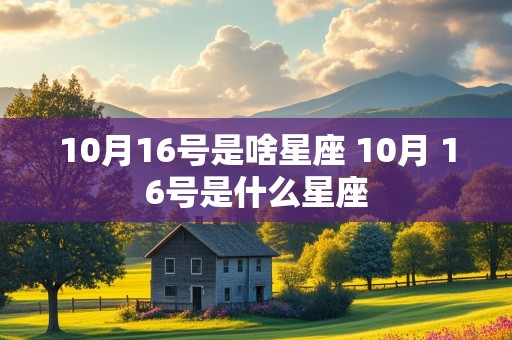 10月16号是啥星座 10月 16号是什么星座