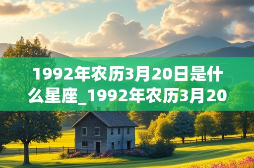 1992年农历3月20日是什么星座_1992年农历3月20日是什么星座的