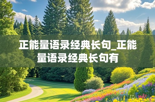 正能量语录经典长句_正能量语录经典长句有