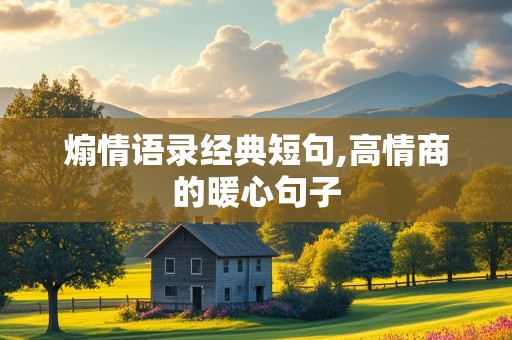 煽情语录经典短句,高情商的暖心句子