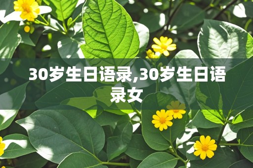 30岁生日语录,30岁生日语录女