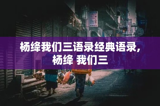 杨绛我们三语录经典语录,杨绛 我们三