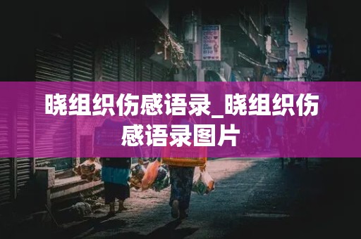 晓组织伤感语录_晓组织伤感语录图片