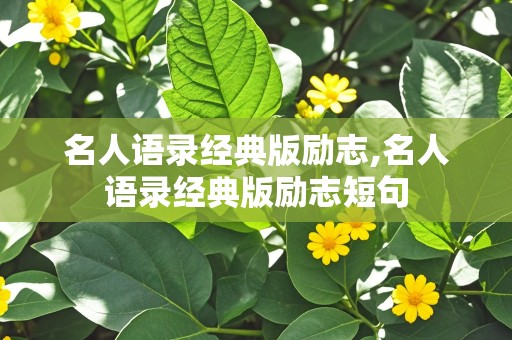 名人语录经典版励志,名人语录经典版励志短句