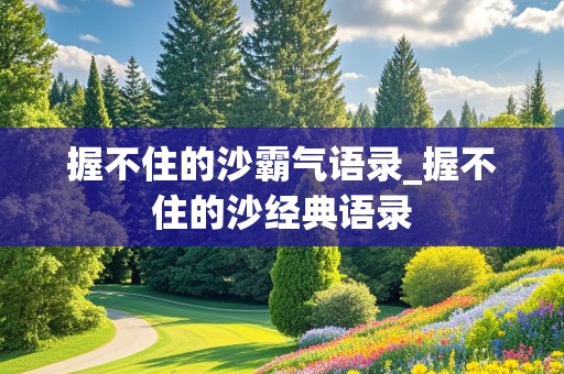 握不住的沙霸气语录_握不住的沙经典语录