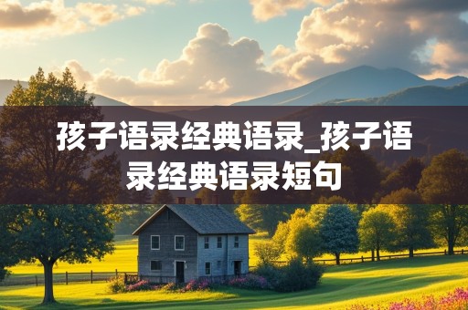 孩子语录经典语录_孩子语录经典语录短句