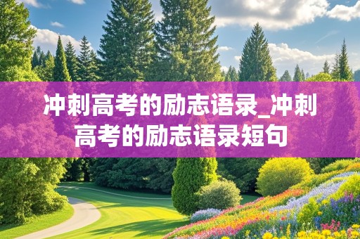 冲刺高考的励志语录_冲刺高考的励志语录短句