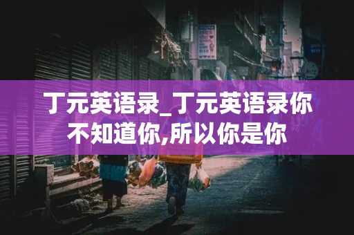 丁元英语录_丁元英语录你不知道你,所以你是你