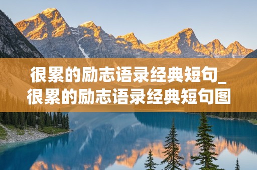 很累的励志语录经典短句_很累的励志语录经典短句图片