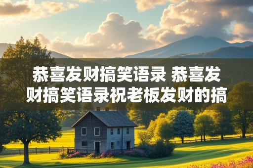 恭喜发财搞笑语录 恭喜发财搞笑语录祝老板发财的搞笑祝福语