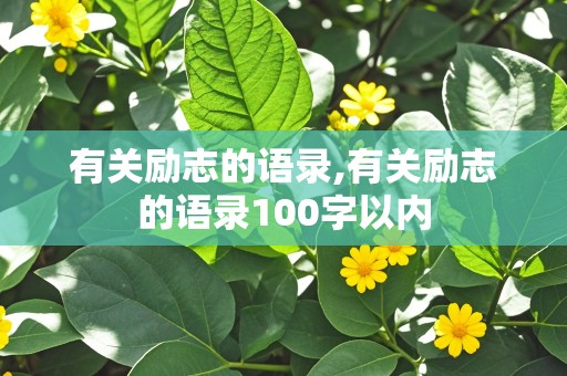 有关励志的语录,有关励志的语录100字以内