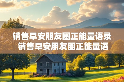 销售早安朋友圈正能量语录 销售早安朋友圈正能量语录短句