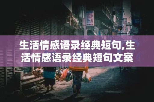 生活情感语录经典短句,生活情感语录经典短句文案