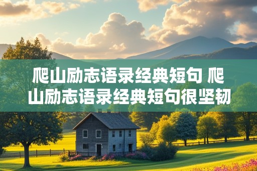 爬山励志语录经典短句 爬山励志语录经典短句很坚韧