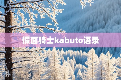 假面骑士kabuto语录