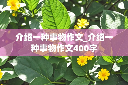 介绍一种事物作文_介绍一种事物作文400字