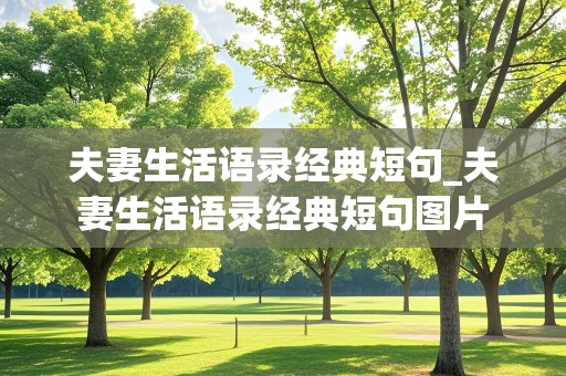 夫妻生活语录经典短句_夫妻生活语录经典短句图片