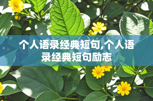 个人语录经典短句,个人语录经典短句励志