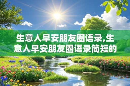 生意人早安朋友圈语录,生意人早安朋友圈语录简短的