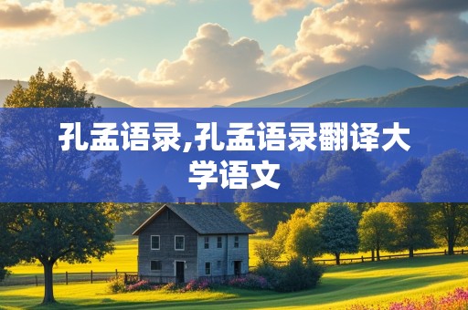 孔孟语录,孔孟语录翻译大学语文