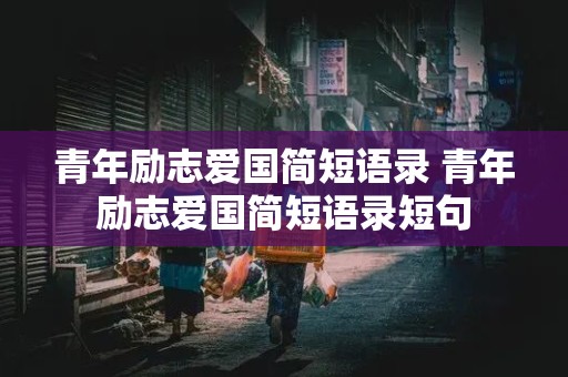 青年励志爱国简短语录 青年励志爱国简短语录短句