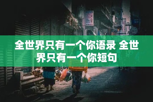 全世界只有一个你语录 全世界只有一个你短句