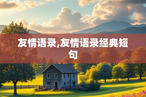 友情语录,友情语录经典短句