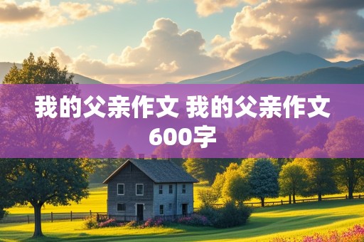 我的父亲作文 我的父亲作文600字