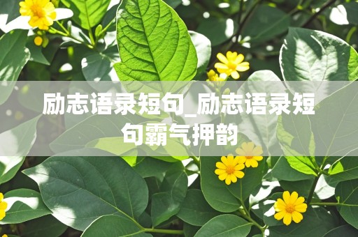 励志语录短句_励志语录短句霸气押韵