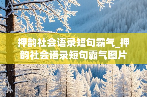 押韵社会语录短句霸气_押韵社会语录短句霸气图片