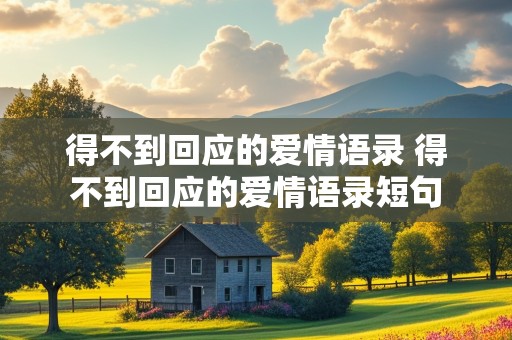 得不到回应的爱情语录 得不到回应的爱情语录短句