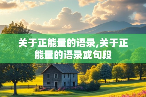 关于正能量的语录,关于正能量的语录或句段