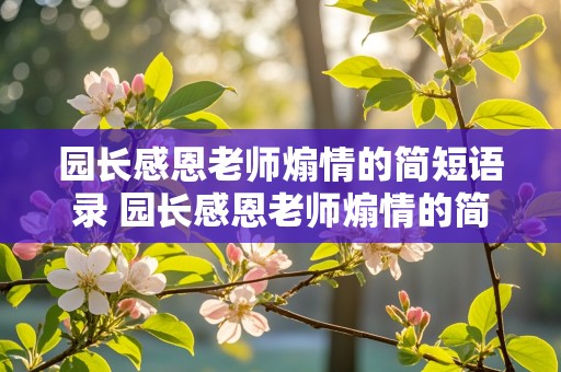 园长感恩老师煽情的简短语录 园长感恩老师煽情的简短语录图片