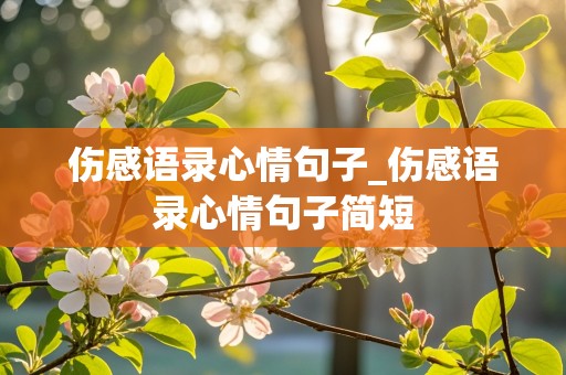 伤感语录心情句子_伤感语录心情句子简短