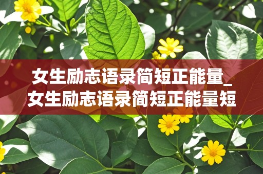 女生励志语录简短正能量_女生励志语录简短正能量短句