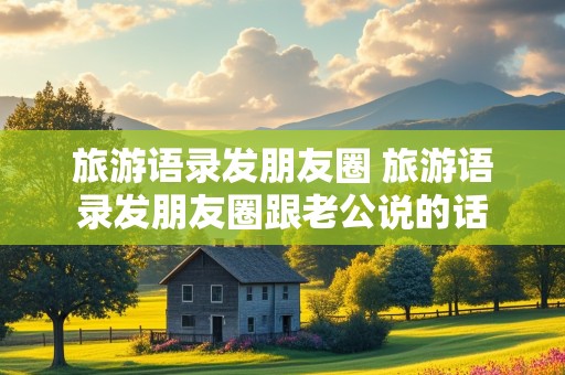 旅游语录发朋友圈 旅游语录发朋友圈跟老公说的话