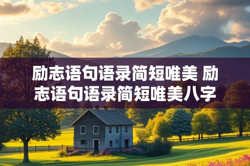 励志语句语录简短唯美 励志语句语录简短唯美八字