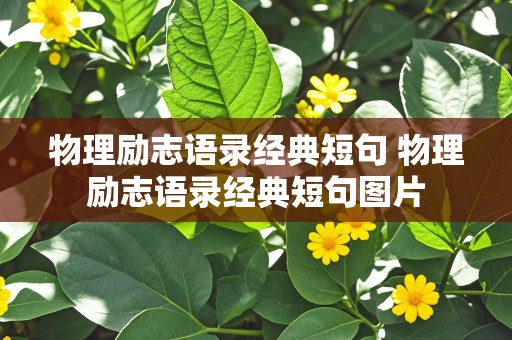 物理励志语录经典短句 物理励志语录经典短句图片