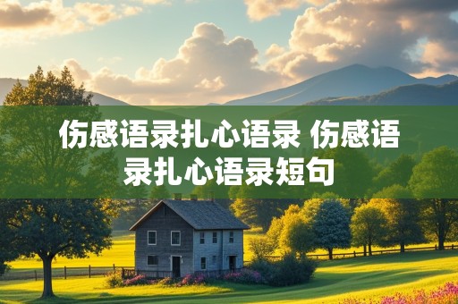 伤感语录扎心语录 伤感语录扎心语录短句