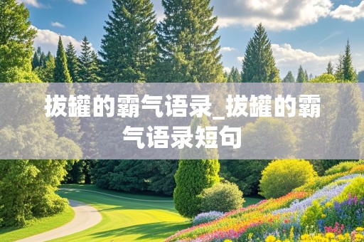 拔罐的霸气语录_拔罐的霸气语录短句