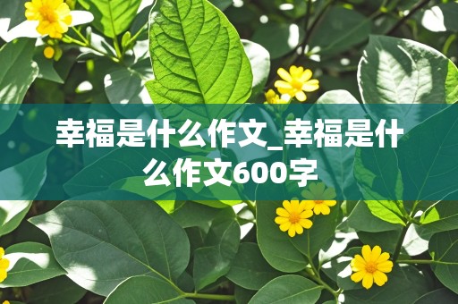 幸福是什么作文_幸福是什么作文600字