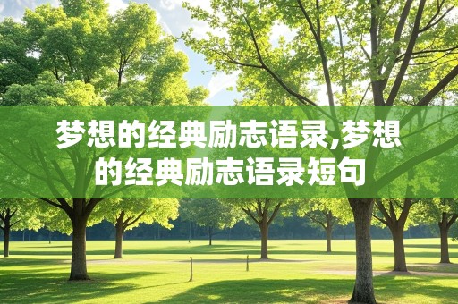 梦想的经典励志语录,梦想的经典励志语录短句