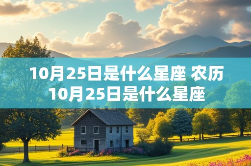 10月25日是什么星座 农历10月25日是什么星座