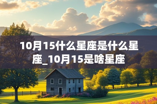 10月15什么星座是什么星座_10月15是啥星座