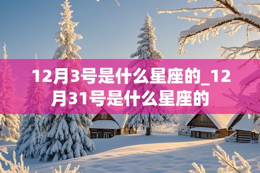 12月3号是什么星座的_12月31号是什么星座的