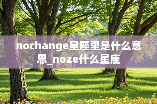 nochange星座里是什么意思_noze什么星座