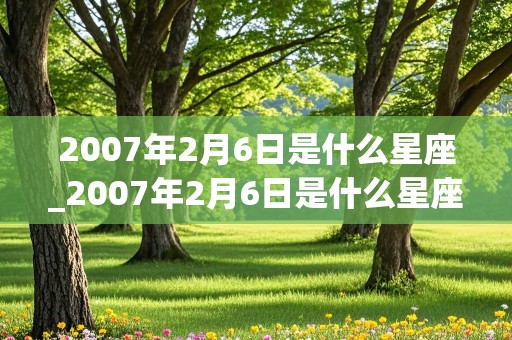 2007年2月6日是什么星座_2007年2月6日是什么星座?