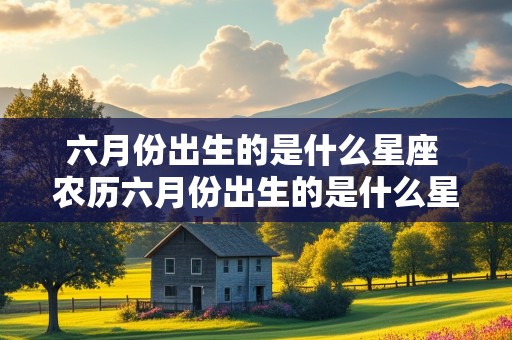 六月份出生的是什么星座 农历六月份出生的是什么星座