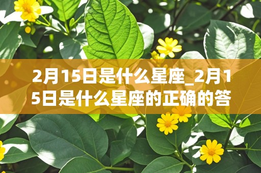 2月15日是什么星座_2月15日是什么星座的正确的答案