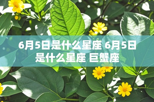 6月5日是什么星座 6月5日是什么星座 巨蟹座